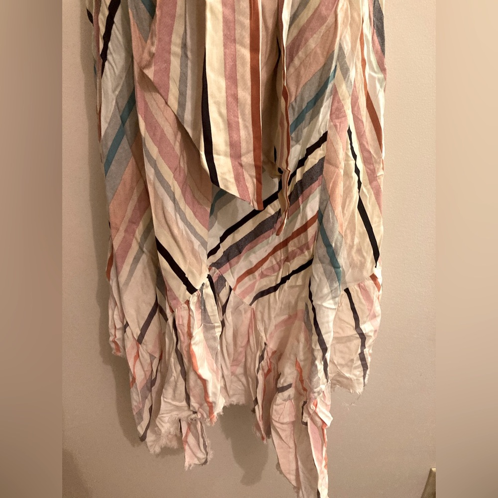 Umgee Striped Handkerchief-Hem Strapless Dress - Picture 6 of 6